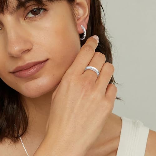 RLMOON 8PCS Gold Silver Rings for Women Non Tarnish Stackable Ring Set | 14K Gold Plated Dainty CZ Simulated Diamond Ring Eternity Wedding Band Gold Stacking Thumb Rings Size 4-12 - color: Silver Rings