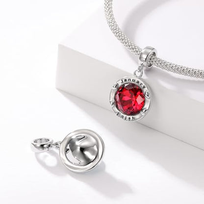 Birthstone Charms for Women Bracelets Birthday Bead Charms fit Pandora Bracelets Mothers Day Gifts for Women - color: 01-January(Garnet)