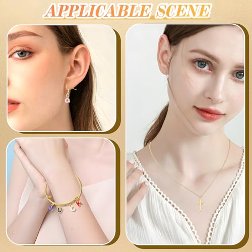 Riwiuue Letter Charms for Jewelry Making | Includes 156 Gold & Enamel Initial Charms and 200 Jump Rings for Keychains, Bracelets, Necklaces, DIY Crafts - color: Gold ＆ Colorful Charm Set