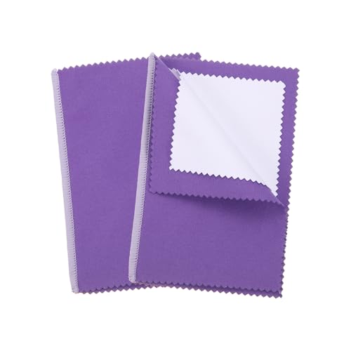 PATIKIL 5.9"x7.9" Jewelry Cleaning Cloth, 2 Pack Double-Sided Fleece Polishing Cloth for Gold, Silver and Jewelry, Dark Purple - color: Dark Purple, size: 5.9"x7.9"