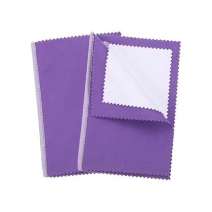 PATIKIL 5.9"x7.9" Jewelry Cleaning Cloth, 2 Pack Double-Sided Fleece Polishing Cloth for Gold, Silver and Jewelry, Dark Purple - color: Dark Purple, size: 5.9"x7.9"