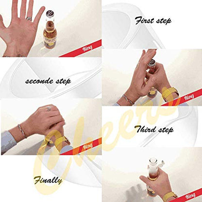 VQYSKO Bottle Opener Ring Band-Beer Bar Tool Creative Versatile Stainless Steel Finger Party Ring,Size 6 to 12