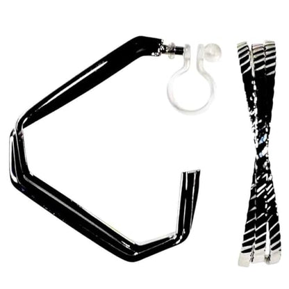 Hoop Invisible Clip On Earrings for Women Not Pierced Gold Small Twisted Hoop Comfortable Silver Large Clip On Earrings - color: Triangle Hoop Silver