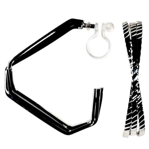 Hoop Invisible Clip On Earrings for Women Not Pierced Gold Small Twisted Hoop Comfortable Silver Large Clip On Earrings - color: Triangle Hoop Silver