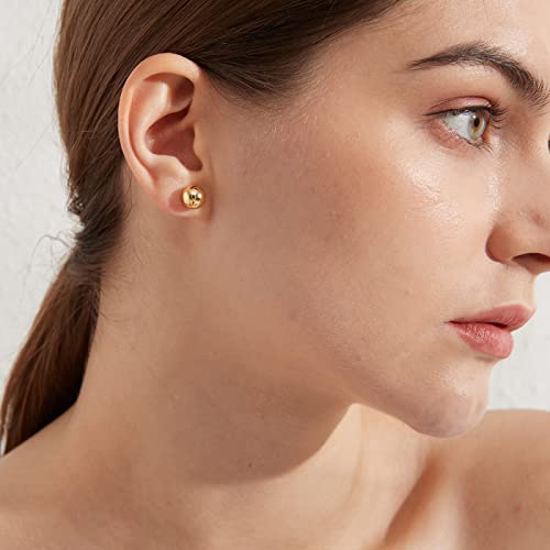Jiamiaoi Ball Stud Earrings Set Sizes 4mm-10mm,High Polish Finish Ball Studs Hypoallergenic 925 Sterling Silver Stud Earrings for Women Men - color: B-Yellow, size: 6MM