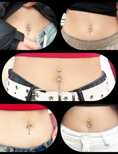 Internally Threaded Belly Button Rings Surgical Stee, Extra-Long & Short Simple Belly Rings, 14G Belly Piercing Jewelry,Navel Piercing Jewelry for Women Men 10mm 12mm 14mm 16mm - color: Gold internal thread Belly Button ring 16mm