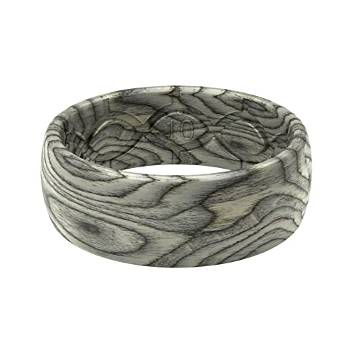 Groove Life Nomad Silicone Ring Breathable Rubber Wedding Rings for Men, Lifetime Coverage, Unique Design, Comfort Fit Ring - color: Ash