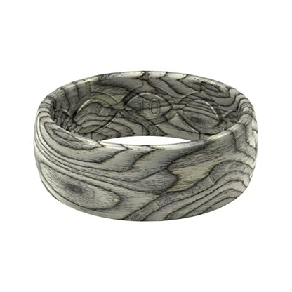 Groove Life Nomad Silicone Ring Breathable Rubber Wedding Rings for Men, Lifetime Coverage, Unique Design, Comfort Fit Ring - color: Ash