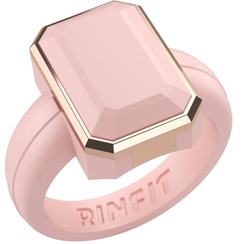 Rinfit Emerald Silicone Ring with Stainless Steel Frame - color: Pack H - Pink / Metal Rose Gold