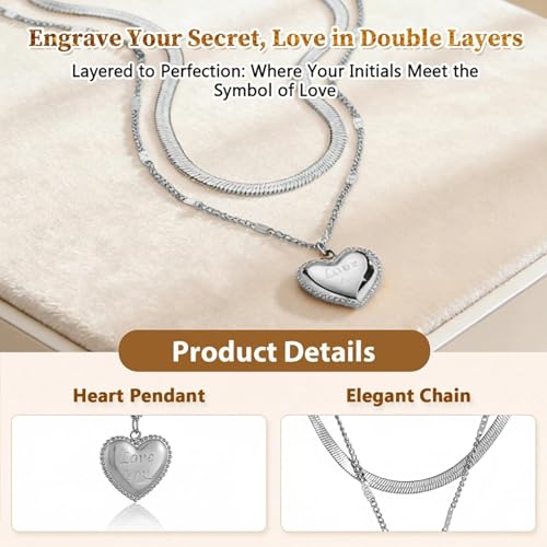 Double Layer Necklace for Women Trendy Layered Jewelry Adjustable Chain Necklace for Daily Wear and Special Occasions - color: Silvery