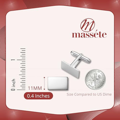 Sterling Silver Cufflinks for Men Personalized with Engraved Initials or Name Gift for Men - Made in Italy - color: Rectangle