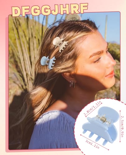 Molans 12 Pcs Small Hair Clips Mini Claw Jaw Clips Women Girls Thin Hair | Tiny Short Acrylic Cute Clips Non Slip Little Hair Accessories Clamps for Half Updo Styling Fine Hair Bangs Kids Toddlers - color: Blue/Beige/Black
