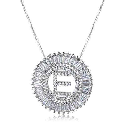 COTTVOTT A-Z Alphabet Pendant Necklaces Charms Women Initial Letter Chain Necklace 4 Colors - style: Silver-E