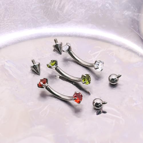 16G Eyebrow Piercing Jewelry Surgical Steel Internal Thread Curved Barbell Tiny Eyebrow Ring Vertical Labret Lip Jewelry Ear Rook Small Christmas Belly Button Ring for Women Men - color: mix