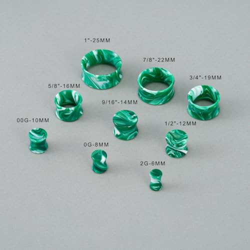2 Pairs Matched Set Gauges for Ears Flesh Tunnels Kits Plugs Earrings Blue Acrylic Ear Expander Stretchers Piercing. - color: Y6634V, size: 3/4"(19mm)
