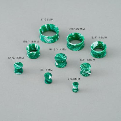 2 Pairs Matched Set Gauges for Ears Flesh Tunnels Kits Plugs Earrings Blue Acrylic Ear Expander Stretchers Piercing. - color: Y6634V, size: 1"(25mm)