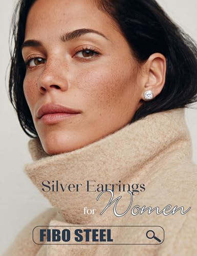 FIBO STEEL 4 Pairs Hypoallergenic Stud Earrings for Women 14K Gold Plated | Sterling Silver,Big Simulated Pearl Love Knot,Brilliant Cubic Zirconia Halo Earrings Studs for Sensitive Ears Everyday Formal - color: Sliver Tone