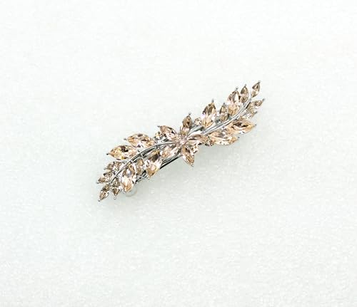 Faship Gorgeous Champagne Rhinestone Crystal Small Flower Barrette Clip - color: Champagne?
