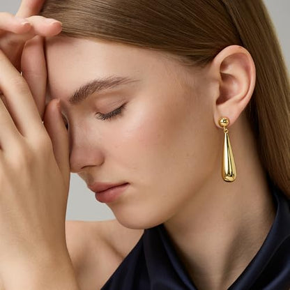 Green Crystal huggie gold hoop earrings for women Girls,14K Gold Plated with 925 Sterling Silver Post color Cubic Zirconia dainty cute Earrings| CZ Stud Earring - color: Large Teardrop Earrings