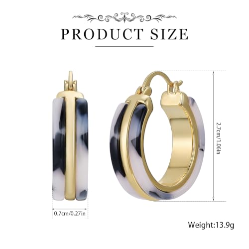 Dr's gift Chunky Leopard Print Earrings for Women 14K Gold Plated Statement Huggie Hoop Earrings Brown Acrylic Tortoise Resin Cheetah Trendy Jewelry - color: Leopard 4