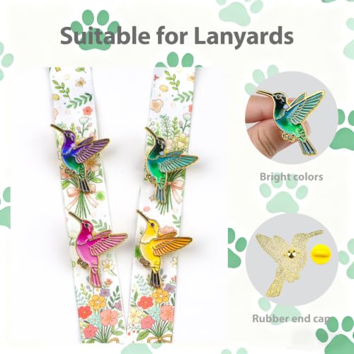 2/4/5/20pcs Funny Enamel Pins Bulk - Aesthetic Hard Enamel Lapel Pins Set, Art Brooches for Backpacks, Jackets, Hats, Bags, Lanyards, Cute Animal Pins for Adults, Kids, Women, Men - style: 4pcs Hummingbird
