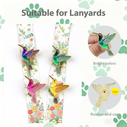 2/4/5/20pcs Funny Enamel Pins Bulk - Aesthetic Hard Enamel Lapel Pins Set, Art Brooches for Backpacks, Jackets, Hats, Bags, Lanyards, Cute Animal Pins for Adults, Kids, Women, Men - style: 4pcs Hummingbird