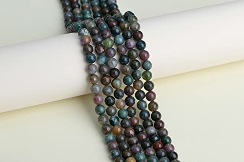 LAIDANLA Indian Agate 6mm Natural Stone Beads Round Loose Gemstone Stone Beads for DIY Bracelet Necklace Earrings Jewelry Making Polishing Genuine Real Beading Crystal 96PCS 2 Strand 32" - color: B-Indian Agate, size: 6mm