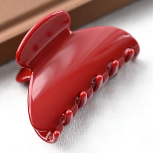 Handmade Celluloid Acetate French Design Barrettes Tortoise Shell Claws Hair Claw Luxury Fashion Accessories Hair Clip for Women (burgundyred) - color: burgundyred