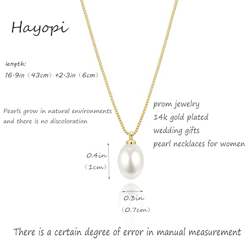 Pearl Necklaces for Women,Dainty Gold Pendant Necklaces Waterproof Jewelry | 14K Gold Plated Pearl Necklaces,Dainty Elegant Wedding Necklace,Small Cute Adjustable Minimalist Necklace,Non Tarnish Jewelry - color: GOLD-2