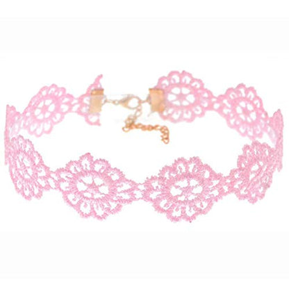 Teensery 10Pcs Womens Choker Necklaces Assorted Color Lace Charm Stretch Gothic Tattoo Chokers Necklace Set