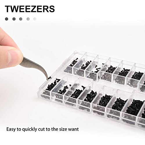 630 Pcs Tiny Micro Repair Screw Kit Eyeglass Sunglass Repair Kit with Screwdriver for Repair Spectacles, Watch, Jewelry