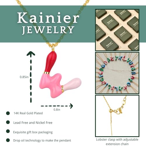 Kainier Bubble Letter Initial Necklace for Women, Colorful Balloon Alphabet Name Pendant Dainty Cute 14K Gold Plated Necklaces Jewelry Gifts… - color: Colourful, style: W