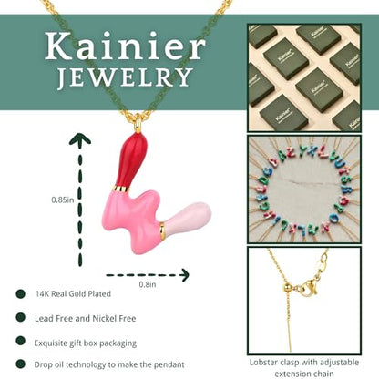 Kainier Bubble Letter Initial Necklace for Women, Colorful Balloon Alphabet Name Pendant Dainty Cute 14K Gold Plated Necklaces Jewelry Gifts… - color: Colourful, style: W