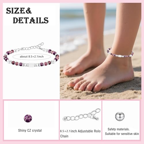 M&Ostyle Beaded Anklets Bracelets for Women Colorful Bead Adjustable Foot Jewelry Bohemian Style Anklet Mother's Day Jewelry Gift Birthday Christmas Gifts for Women Mom Wife friends