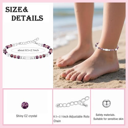 M&Ostyle Beaded Anklets Bracelets for Women Colorful Bead Adjustable Foot Jewelry Bohemian Style Anklet Mother's Day Jewelry Gift Birthday Christmas Gifts for Women Mom Wife friends