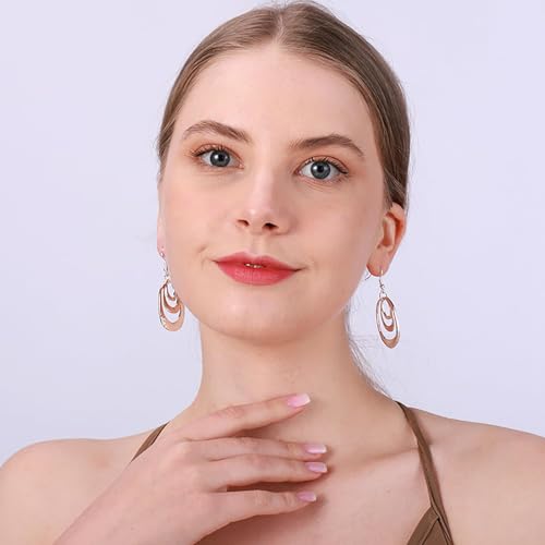 3 Circles Silver Hoop Earrings Necklace Set for Women Geometric Jewelry Set | 925 Silver Hypoallergenic Small Hoop Circle Geometry Textured Finish Minimalist Style Comfortable Wear - style: Gold and Silver Three Hoops