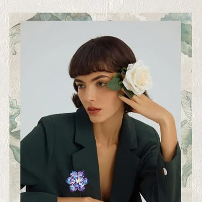 Crystal Flower Brooch Pin for Women Dress Suit Bag Hat Broochs Pins Christmas Brooch Pin Wedding Party Birthday Dance Jewelry Accessories - color: Purple Flower Brooch Pin A