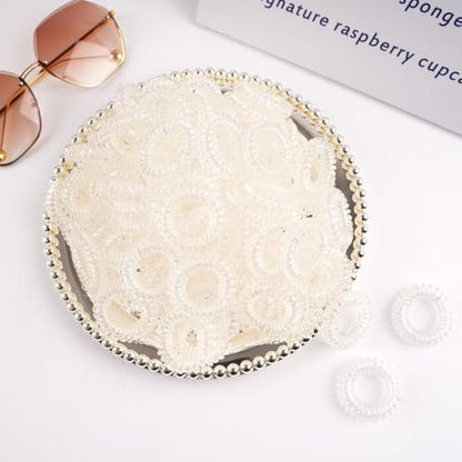 20 Pcs Spiral Hair Ties, Traceless Ponytail Holders, Clear Elastic Hair Accessories, Coil Scrunchies for Women, No Crease Coiled Hair Elastics for Thick or Thin Hair