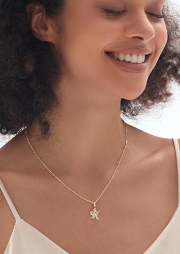 TIZU Initial Necklaces for Women - Dainty 14K Gold Plated Letter Pendant Trendy Personalized Initial A-Z Necklaces Jewelry Gift - color: Gold-A