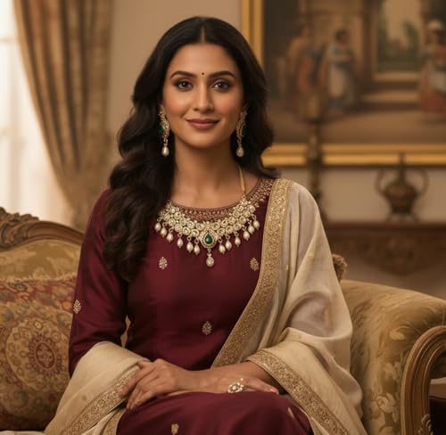 Touchstone Indian Bollywood Traditional Craftsmanship Mughal Designer Jewelry Wedding Necklace Set in Antique Gold Or White Tone for Women. - style: D224 Multicolor
