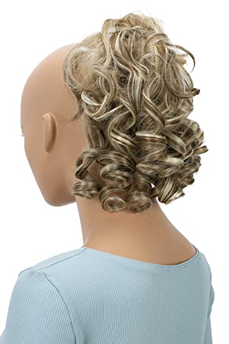 CAISHA Jumbo Hairpiece Scrunchy Updo Voluminous Curly Messy Bun Brown With Light Blonde Highlights G28L - color: brown with light blonde highlights #6H613 G28L