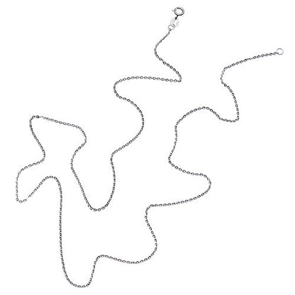 Wellme Sterling Silver Gliding Rolo Cable Chain Necklace - Available in 1mm/1.5mm/2mm Widths, 16’’ - 24’’ Lengths (16, 2mm)