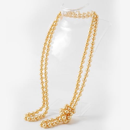 BABEYOND Long Pearl Necklace Faux Pearls Necklace Set Beaded Long Pearls Necklace 1920s Gatsby Costume Jewelry - color: Gold