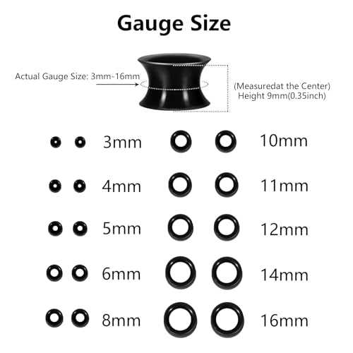 Xpircn 30Pcs Silicone Ear Gauges Flexible Ear Tunnels Plugs Stretchers Expander Double Flared Flesh Ear Piercing Jewelry for Women Men - style: Mixed Color:8G(3mm)