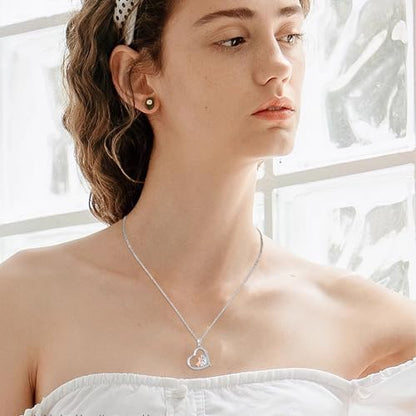 Heart Animal Necklace 925 Sterling Silver Cute Animal Pendant Jewelry Birthday Gifts for Women Girlfriend Mom Animal Lovers - style: Goat