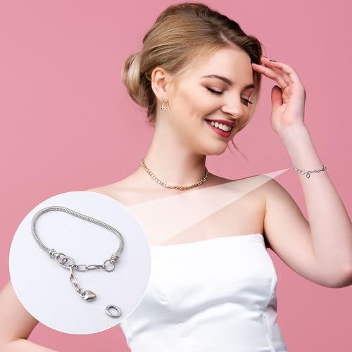 Pndeyo 2pcs 925 Sterling Silver Oval Jewelry Clasps, Hypoallergenic Necklace Enhancer Shortener, Spring Bail Clasp Rings Connector Clips for Bracelet Anklet Jewelry Making- Black