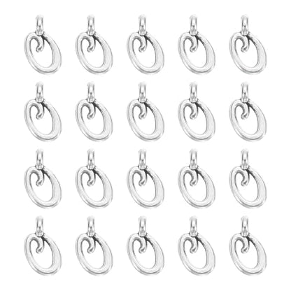 uxcell A-Z Alphabet Charm, Metal Alphabet Letter Charm Initial Charm Pendant Bead for Necklaces Bracelets Jewelry Making Craft - color: Silver O