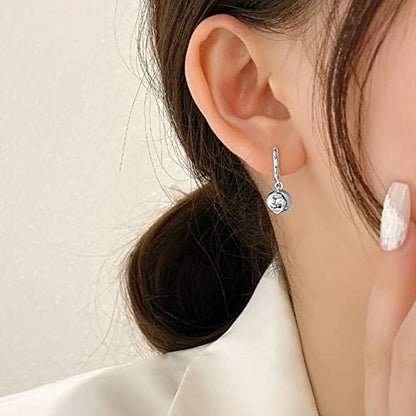 14k Gold Plated Ball Dangle Earrings for Women Sterling Silver Ball Drop Earrings Hypoallergenic Round Balls Hoop Earring Leverback Lightweight Earrings Fashion Jewelry - color: silver