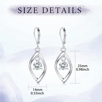 Leverback Earrings Dangle Earrings for Women Dangly Earrings Anniversary Birthday Gifts for Women - style: Linear-Silver