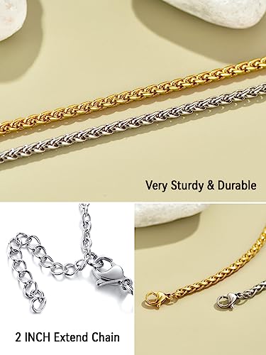 FaithHeart Waterproof Ankle Bracelets for Women, 1/2/3Pcs Non Tarnish Stainless Steel Layered Anklet Set Paperclip Figaro Cuban Link Chain Dainty Summer Beach Jewelry Gift Adjustable Size - style: i.Spiga - Silver